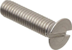 Value Collection - M6x1.00 Metric Coarse, 25mm OAL Slotted Drive Machine Screw - Flat Head, Grade 18-8 & A2 Stainless Steel, Uncoated, Without Washer - Benchmark Tooling