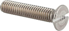 Value Collection - M6x1.00 Metric Coarse, 30mm OAL Slotted Drive Machine Screw - Flat Head, Grade 18-8 & A2 Stainless Steel, Uncoated, Without Washer - Benchmark Tooling
