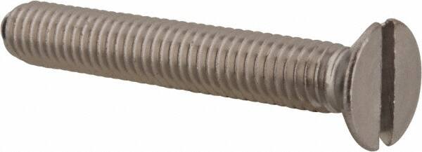 Value Collection - M6x1.00 Metric Coarse, 40mm OAL Slotted Drive Machine Screw - Flat Head, Grade 18-8 & A2 Stainless Steel, Uncoated, Without Washer - Benchmark Tooling