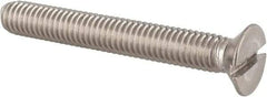 Value Collection - M6x1.00 Metric Coarse, 45mm OAL Slotted Drive Machine Screw - Flat Head, Grade 18-8 & A2 Stainless Steel, Uncoated, Without Washer - Benchmark Tooling
