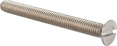 Value Collection - M6x1.00 Metric Coarse, 60mm OAL Slotted Drive Machine Screw - Flat Head, Grade 18-8 & A2 Stainless Steel, Uncoated, Without Washer - Benchmark Tooling