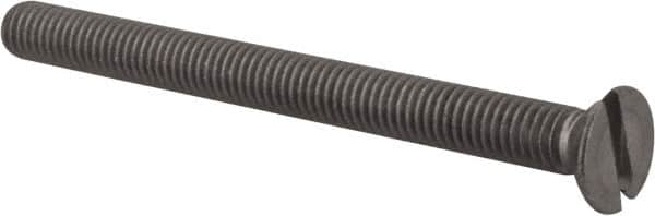 Value Collection - M6x1.00 Metric Coarse, 70mm OAL Slotted Drive Machine Screw - Flat Head, Grade 18-8 & A2 Stainless Steel, Uncoated, Without Washer - Benchmark Tooling