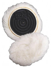 3M - 5-1/4" Diam Wool Bonnet Pad - 15/16" Pile, Hook & Loop Attachment - Benchmark Tooling