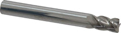 Accupro - 1/4", 4 Flute, Single End, Solid Carbide, 0.015" Corner Radius End Mill - 2" OAL, 40° Helix, Right Hand Flute, 3/8" LOC, Right Hand Cut - Benchmark Tooling