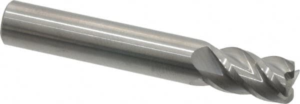 Accupro - 5/16", 4 Flute, Single End, Solid Carbide, 0.03" Corner Radius End Mill - 2" OAL, 40° Helix, Right Hand Flute, 1/2" LOC, Right Hand Cut - Benchmark Tooling