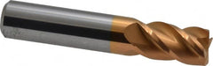 Accupro - 3/8", 4 Flute, Single End, Solid Carbide, 0.02" Corner Radius End Mill - 2" OAL, 40° Helix, Right Hand Flute, 5/8" LOC, Right Hand Cut - Benchmark Tooling