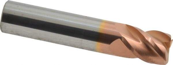 Accupro - 1/2", 4 Flute, Single End, Solid Carbide, 0.02" Corner Radius End Mill - 2-1/2" OAL, 40° Helix, Right Hand Flute, 5/8" LOC, Right Hand Cut - Benchmark Tooling