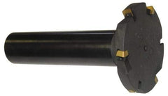 Cutting Tool Technologies - Shank Connection, 3/8" Cutting Width, 0.87" Depth of Cut, 3" Cutter Diam, 4 Tooth Indexable Slotting Cutter - 1-1/4" Shank Diam, DSSC Toolholder, 1312 Insert, Right Hand Cutting Direction - Benchmark Tooling