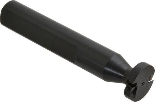 Cutting Tool Technologies - Shank Connection, 1/4" Cutting Width, 1/4" Depth of Cut, 1" Cutter Diam, 1 Tooth Indexable Slotting Cutter - 3/4" Shank Diam, DSSC Toolholder, 1215 Insert, Neutral Cutting Direction - Benchmark Tooling