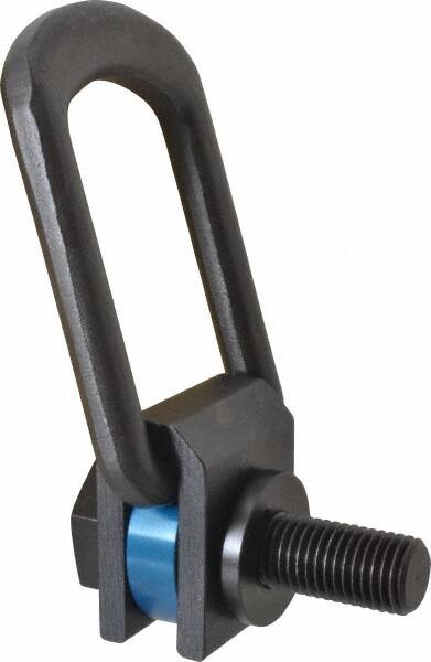 Jergens - 3,050 kg. Load Limit, Alloy Steel Side Pull Hoist Ring - Black Oxide Finish, M24x3.0 Thread Size, 67 mm Diameter Ring - Benchmark Tooling