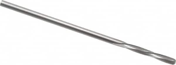 Magafor - 1.4097mm Solid Carbide 4 Flute Chucking Reamer - Spiral Flute, 0.0555" Straight Shank, 25/64" Flute Length, 1-9/16" OAL - Benchmark Tooling