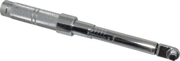 Proto - 3/8" Drive Micrometer Fixed Head Torque Wrench - 40 In/Lb to 200 In/Lb Torque, 11-45/64" OAL, 0.11 N/m Graduation, Ratchet Head - Benchmark Tooling