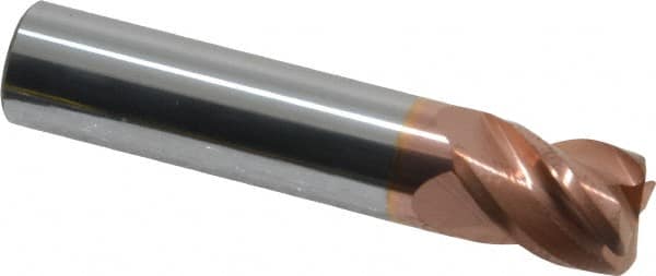 Accupro - 1/2", 4 Flute, Single End, Solid Carbide, 0.045" Corner Radius End Mill - 2-1/2" OAL, 40° Helix, Right Hand Flute, 5/8" LOC, Right Hand Cut - Benchmark Tooling