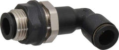 Legris - 3/8" OD, Tube to Tube, Nylon/Nickel Plated Brass Push-to-Connect Bulkhead Union Elbow - 290 Max psi - Benchmark Tooling
