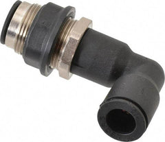 Legris - 1/2" OD, Tube to Tube, Nylon/Nickel Plated Brass Push-to-Connect Bulkhead Union Elbow - 290 Max psi - Benchmark Tooling