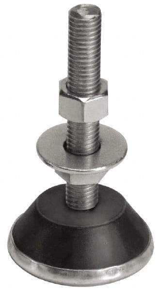 Mason Ind. - 1/2-13 Bolt Thread, 2-1/4" Wide Mount with Glide Cup & Leveling Stud - 1,000 Max Lb Capacity, 2-1/4" Base Diam - Benchmark Tooling