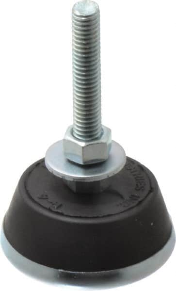 Mason Ind. - 3/8-16 Bolt Thread, 2-1/4" Wide Mount with Glide Cup & Leveling Stud - 400 Max Lb Capacity, 2-1/4" Base Diam - Benchmark Tooling