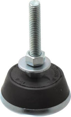 Mason Ind. - 3/8-16 Bolt Thread, 2-1/4" Wide Mount with Glide Cup & Leveling Stud - 400 Max Lb Capacity, 2-1/4" Base Diam - Benchmark Tooling