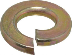 Value Collection - 1/4", 0.062" Thick Split Lock Washer - Grade 8 Alloy Steel, Zinc-Plated Finish, 0.252" Min ID, 0.26" Max ID, 0.377" Min OD, 0.487" Max OD - Benchmark Tooling