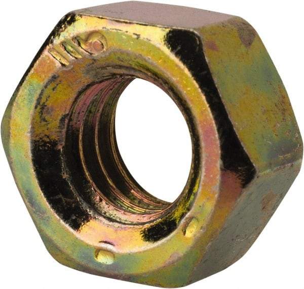 Value Collection - 5/16-18 UNC Steel Right Hand Hex Nut - 1/2" Across Flats, 17/64" High, Zinc Yellow Dichromate Finish - Benchmark Tooling