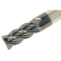 Iscar - 0.313", 3/4" LOC, 5/16" Shank Diam, 2-1/2" OAL, 4 Flute, Solid Carbide Square End Mill - Single End, TiAlN Finish, Spiral Flute, 45° Helix, Centercutting, Right Hand Cut, Right Hand Flute - Benchmark Tooling