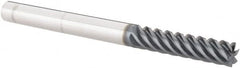 Iscar - 1/4", 1" LOC, 1/4" Shank Diam, 3" OAL, 6 Flute, Solid Carbide Square End Mill - Single End, TiAlN Finish, Spiral Flute, 45° Helix, Right Hand Cut, Right Hand Flute - Benchmark Tooling