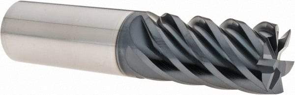Iscar - 1", 1-3/4" LOC, 1" Shank Diam, 4-1/2" OAL, 6 Flute, Solid Carbide Square End Mill - Single End, TiAlN Finish, Spiral Flute, 45° Helix, Right Hand Cut, Right Hand Flute - Benchmark Tooling