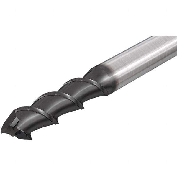 Iscar - 20mm, 38mm LOC, 20mm Shank Diam, 104mm OAL, 2 Flute, Solid Carbide Square End Mill - Single End, Uncoated, Spiral Flute, 55° Helix, Centercutting, Right Hand Cut, Right Hand Flute - Benchmark Tooling