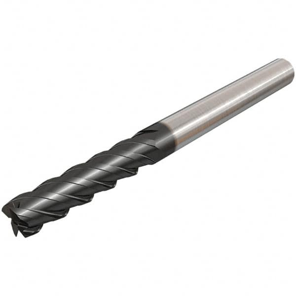 Iscar - 20mm, 60mm LOC, 20mm Shank Diam, 125mm OAL, 6 Flute, Solid Carbide Square End Mill - Single End, TiAlN Finish, Spiral Flute, 45° Helix, Centercutting, Right Hand Cut, Right Hand Flute - Benchmark Tooling