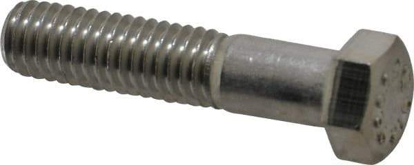 Value Collection - 7/16-14 UNC, 2" Length Under Head Hex Head Cap Screw - Partially Threaded, Grade 316 Stainless Steel, Uncoated, 5/8" Hex - Benchmark Tooling