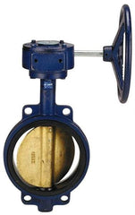 NIBCO - 12" Pipe, Wafer Butterfly Valve - Gear Handle, Cast Iron Body, EPDM Seat, 200 WOG, Aluminum Bronze Disc, Stainless Steel Stem - Benchmark Tooling