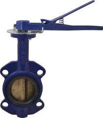 NIBCO - 3" Pipe, Wafer Butterfly Valve - Lever Handle, Cast Iron Body, EPDM Seat, 200 WOG, Aluminum Bronze Disc, Stainless Steel Stem - Benchmark Tooling