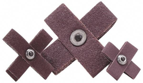 Merit Abrasives - 80 Grit, Medium Grade, Aluminum Oxide Cross Pad - 3" Long x 3" Wide x 1" Thick, 10 Ply, 15,000 Max RPM - Benchmark Tooling