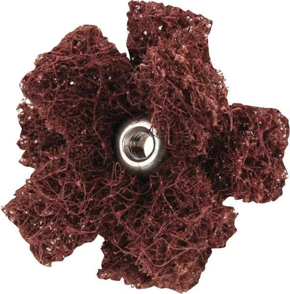 Merit Abrasives - 1-1/2" Diam Medium Density Cross Buff - 2 Plys, 8-32 Thread, Coarse Grade, 23,000 Max RPM - Benchmark Tooling