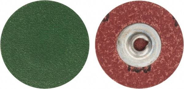 Merit Abrasives - 1-1/2" Disc Diam, 120 Grit, Zirconia Alumina Quick Change Disc - Type S Attaching System, Coated, Blue, Fine Grade, 30,000 RPM - Benchmark Tooling