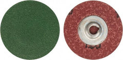 Merit Abrasives - 1-1/2" Disc Diam, 120 Grit, Zirconia Alumina Quick Change Disc - Type S Attaching System, Coated, Blue, Fine Grade, 30,000 RPM - Benchmark Tooling