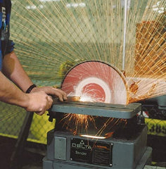 Merit Abrasives - 20" Diam, 24 Grit Aluminum Oxide Adhesive PSA Disc - Very Coarse, Black, Cloth Backing, Flexible - Benchmark Tooling