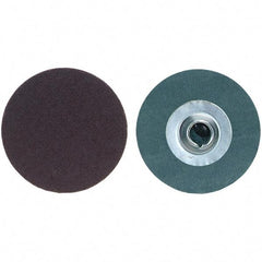 Merit Abrasives - 2" Disc Diam, 100 Grit, Aluminum Oxide Quick Change Disc - Type S Attaching System, Coated, Fine Grade, 30,000 RPM, R228 Series - Benchmark Tooling