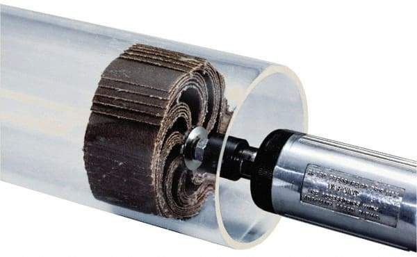 Merit Abrasives - 80 Grit, Coated, Aluminum Oxide Bore Polisher - Medium Grade, 15,000 RPM, Polishes Bores with 2-1/2 to 3" Diam - Benchmark Tooling