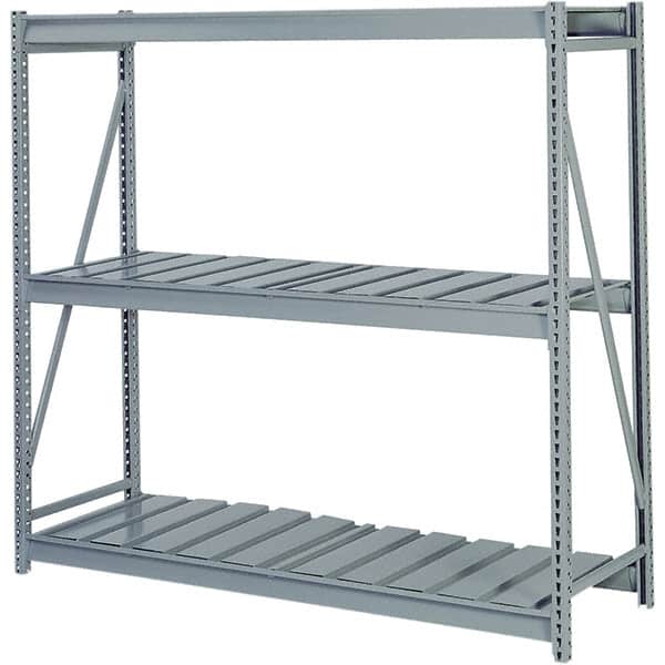 Lyon - 3 Shelf Starter Ribbed Steel Shelving - 10,000 Lb Capacity, 72" Wide x 72" High x 24" Deep, Dove Gray - Benchmark Tooling