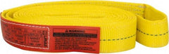 Lift-All - 10' Long x 2" Wide, 6,400 Lb Vertical Capacity, 1 Ply, Polyester Web Sling - 5,000 Lb Choker Capacity, Yellow - Benchmark Tooling