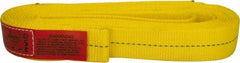 Lift-All - 12' Long x 2" Wide, 6,400 Lb Vertical Capacity, 1 Ply, Polyester Web Sling - 5,000 Lb Choker Capacity, Yellow - Benchmark Tooling