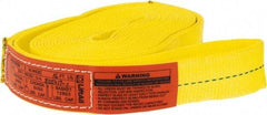 Lift-All - 16' Long x 2" Wide, 6,400 Lb Vertical Capacity, 1 Ply, Polyester Web Sling - 5,000 Lb Choker Capacity, Yellow - Benchmark Tooling