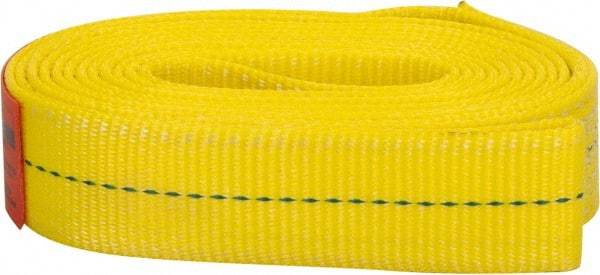 Lift-All - 8' Long x 2" Wide, 6,400 Lb Vertical Capacity, 1 Ply, Polyester Web Sling - 5,000 Lb Choker Capacity, Yellow - Benchmark Tooling