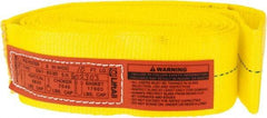 Lift-All - 10' Long x 3" Wide, 8,600 Lb Vertical Capacity, 1 Ply, Polyester Web Sling - 6,900 Lb Choker Capacity, Yellow - Benchmark Tooling