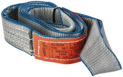 Lift-All - 6' Long x 2" Wide, 3,200 Lb Vertical Capacity, 1 Ply, Polyester Web Sling - 2,500 Lb Choker Capacity, Silver (Color) - Benchmark Tooling
