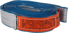 Lift-All - 20' Long x 2" Wide, 3,200 Lb Vertical Capacity, 1 Ply, Polyester Web Sling - 2,500 Lb Choker Capacity, Silver (Color) - Benchmark Tooling
