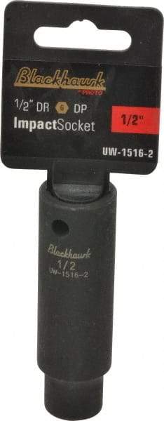 Blackhawk by Proto - 1/2" Drive 1/2" Deep Impact Socket - 6 Points, 3-5/16" OAL - Benchmark Tooling