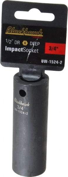 Blackhawk by Proto - 1/2" Drive 3/4" Deep Impact Socket - 6 Points, 3-5/16" OAL - Benchmark Tooling