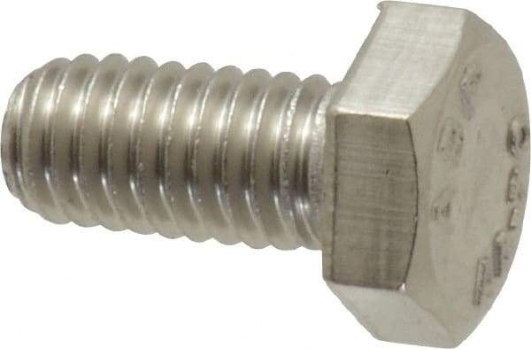 Value Collection - M6x1.00mm Metric Coarse, 12mm Length Under Head Hex Head Cap Screw - Fully Threaded, Grade 316 Stainless Steel, Uncoated, 10mm Hex - Benchmark Tooling